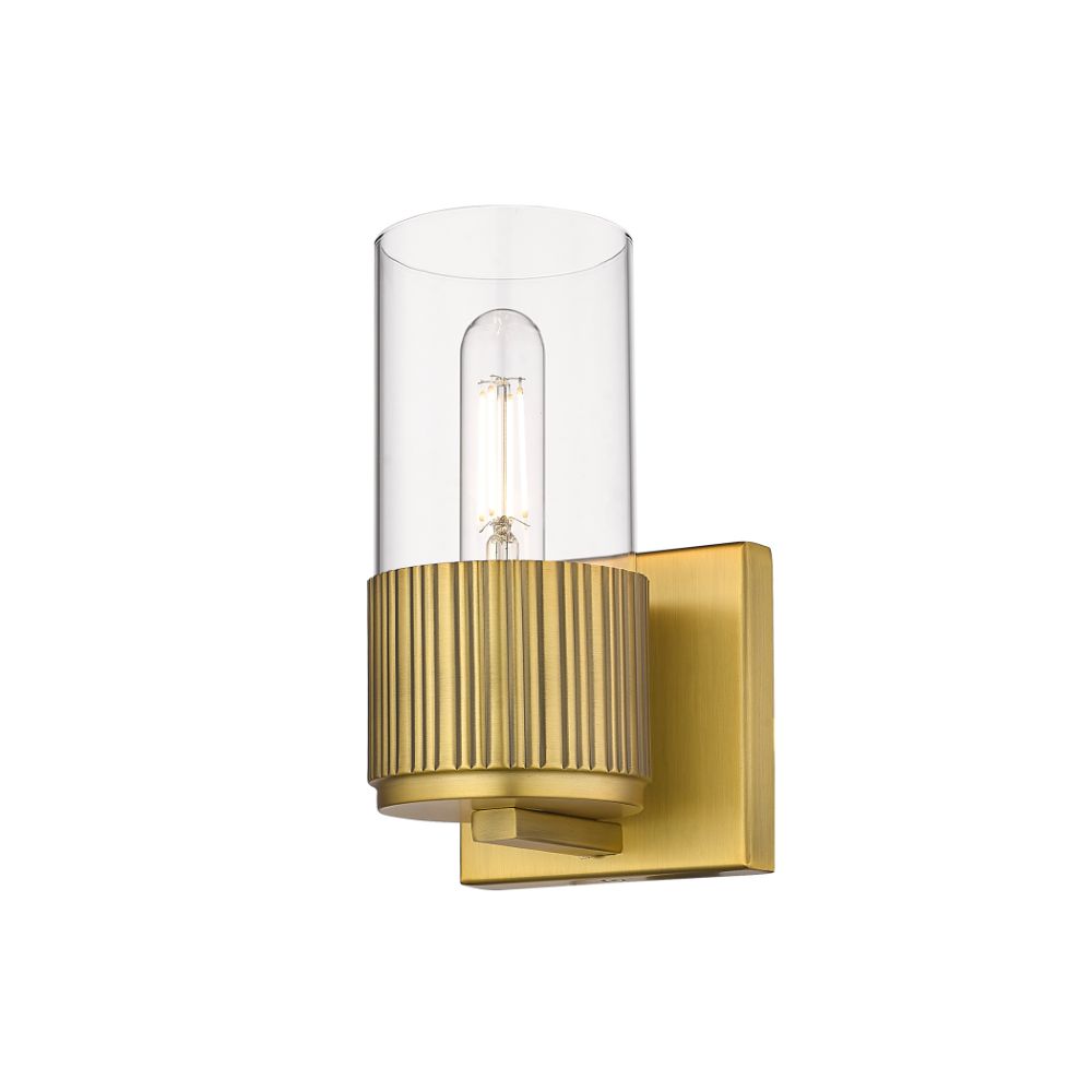 Innovations 428-1W-BB-G428-7CL Bolivar - 1 Light 7" Wall-mounted Sconce - Brushed Brass Finish - Clear Glass Shade