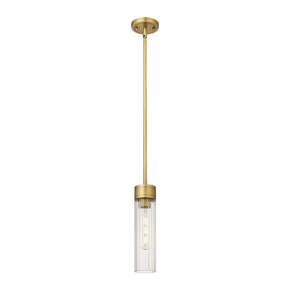 Innovations 429-1S-BB-G429-11CL Empire - 1 Light 11" Stem Hung Pendant - Brushed Brass Finish - Clear Glass Shade