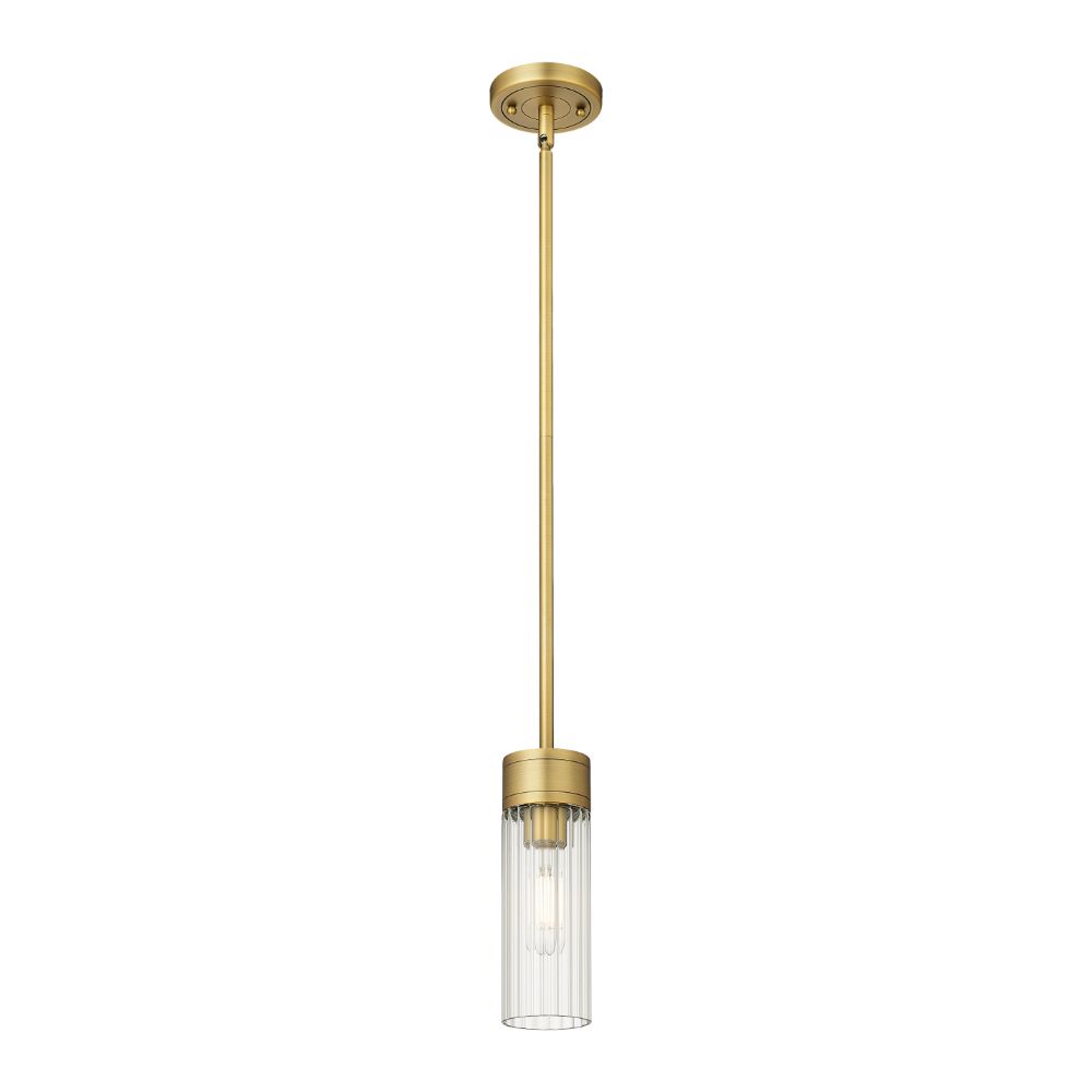 Innovations 429-1S-BB-G429-8CL Empire - 1 Light 8" Stem Hung Pendant - Brushed Brass Finish - Clear Glass Shade