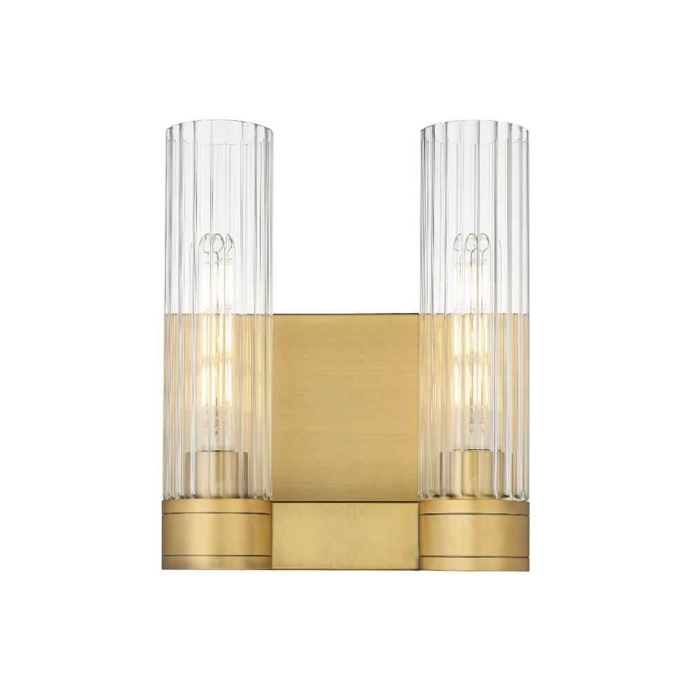 Innovations 429-2W-BB-G429-11CL Empire - 2 Light 11" Wall-mounted Sconce - Brushed Brass Finish - Clear Glass Shade