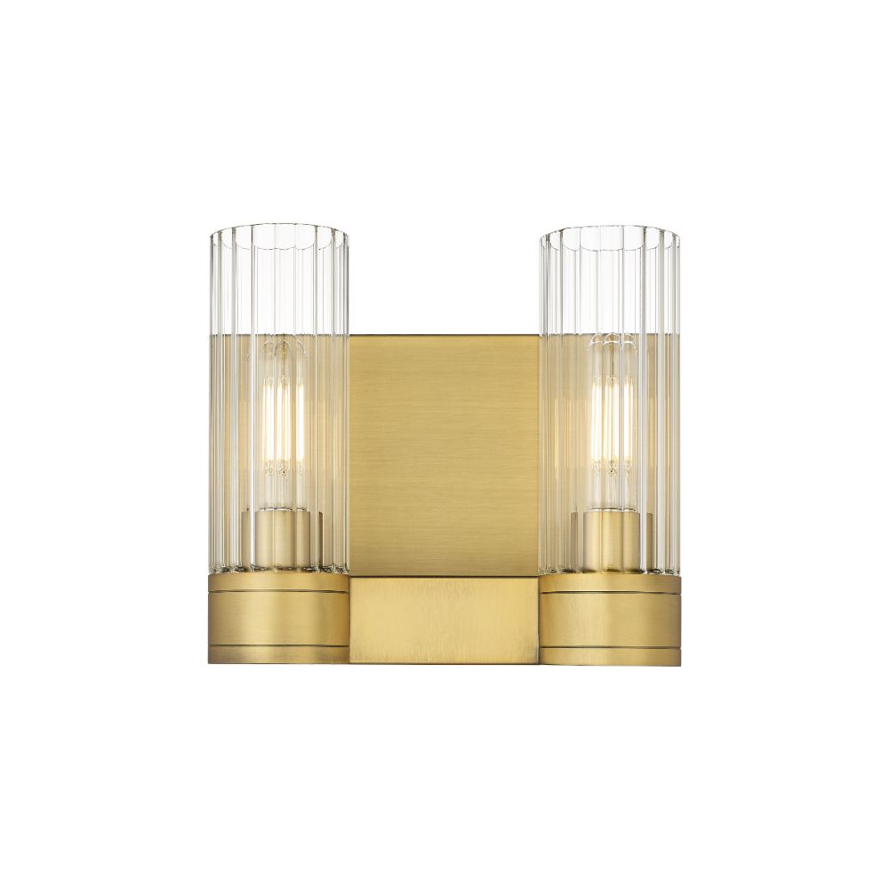 Innovations 429-2W-BB-G429-8CL Empire - 2 Light 8" Wall-mounted Sconce - Brushed Brass Finish - Clear Glass Shade