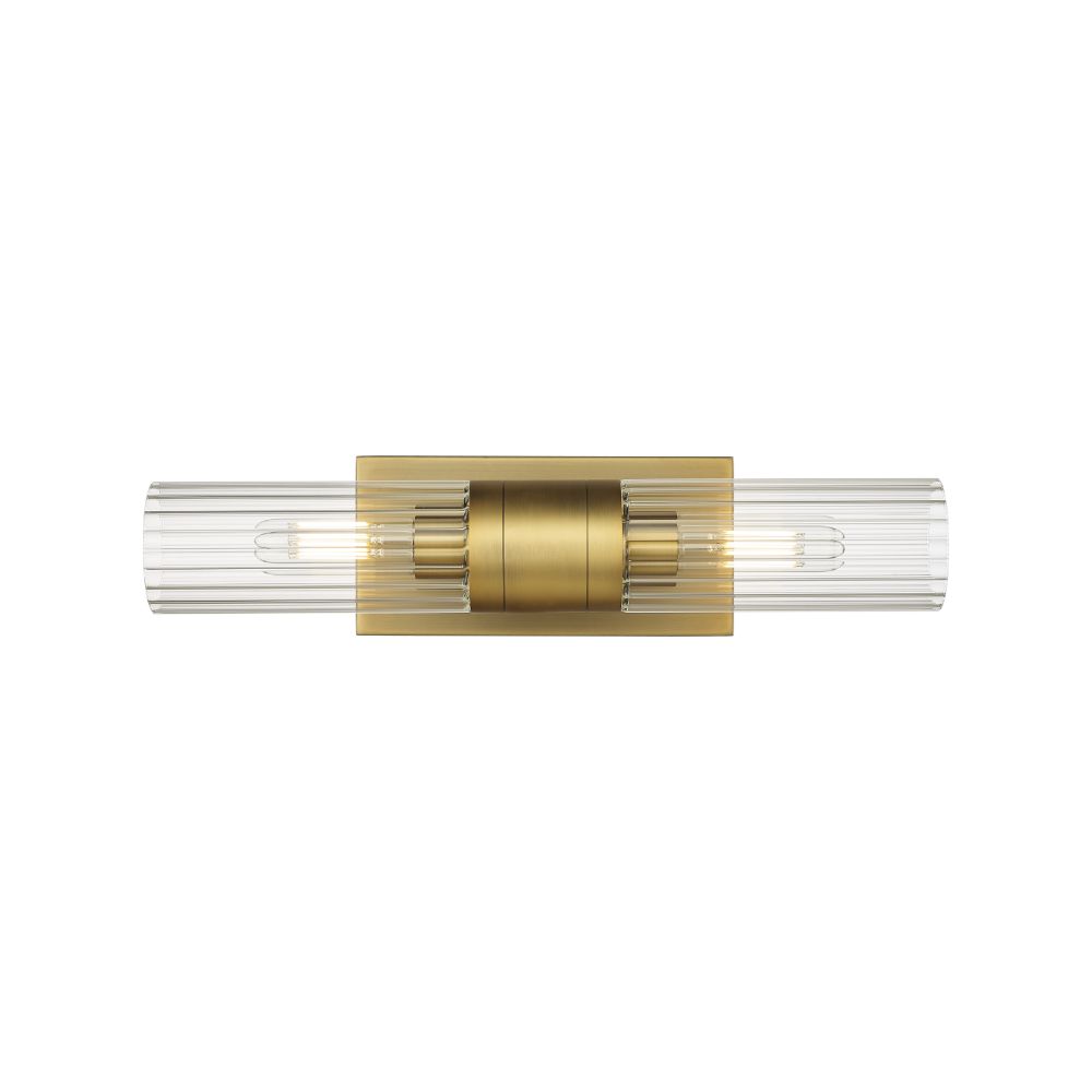 Innovations 429-2WL-BB-G429-8CL Empire - 2 Light 8" Wall-mounted Bath Vanity Light - Brushed Brass Finish - Clear Glass Shade