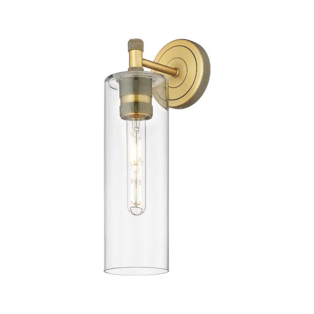 Innovations 434-1W-BB-G434-12CL Crown Point - 1 Light 12" Wall-mounted Sconce - Brushed Brass Finish - Clear Glass Shade