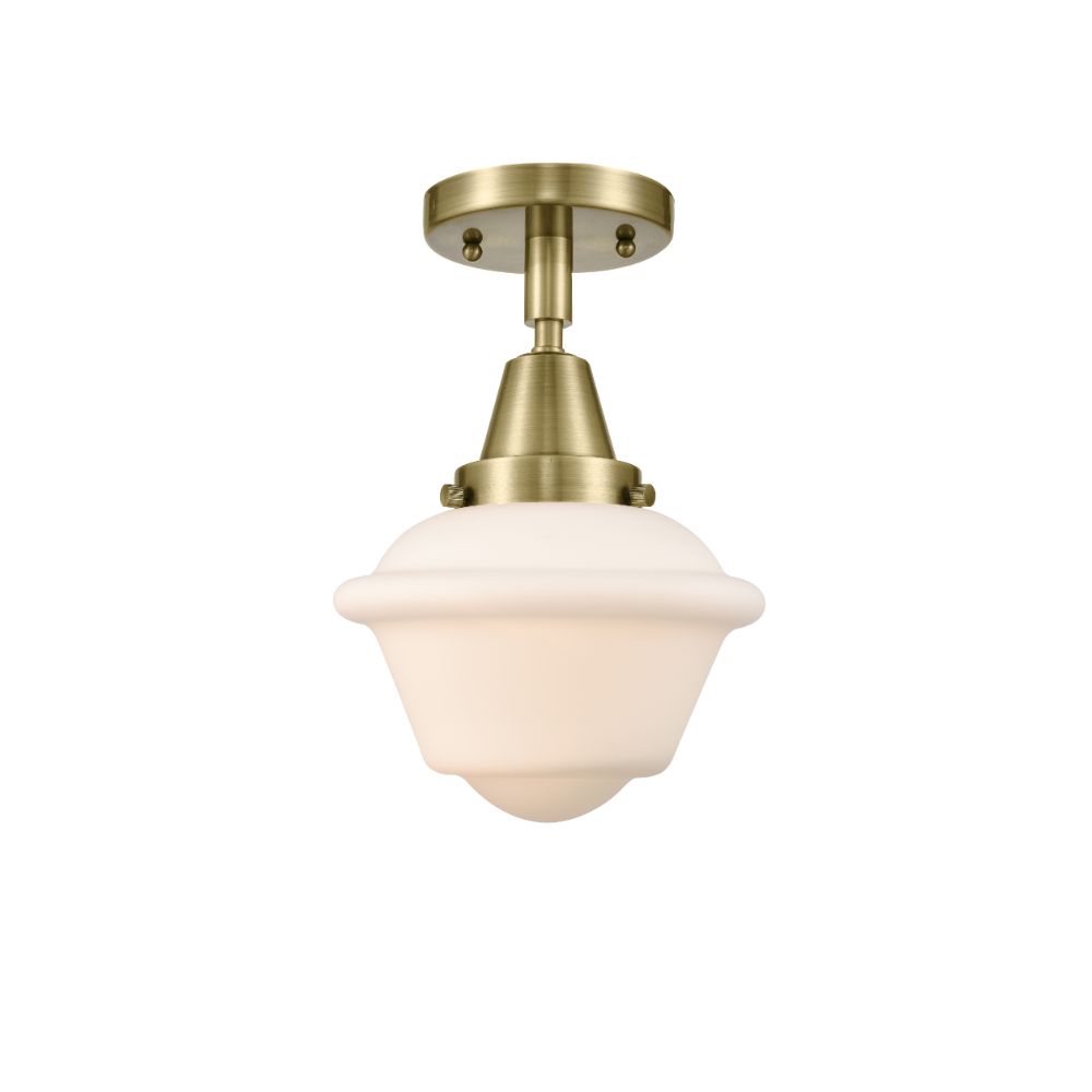 Innovations 447-1C-AB-G531 Small Oxford Flush Mount in Antique Brass