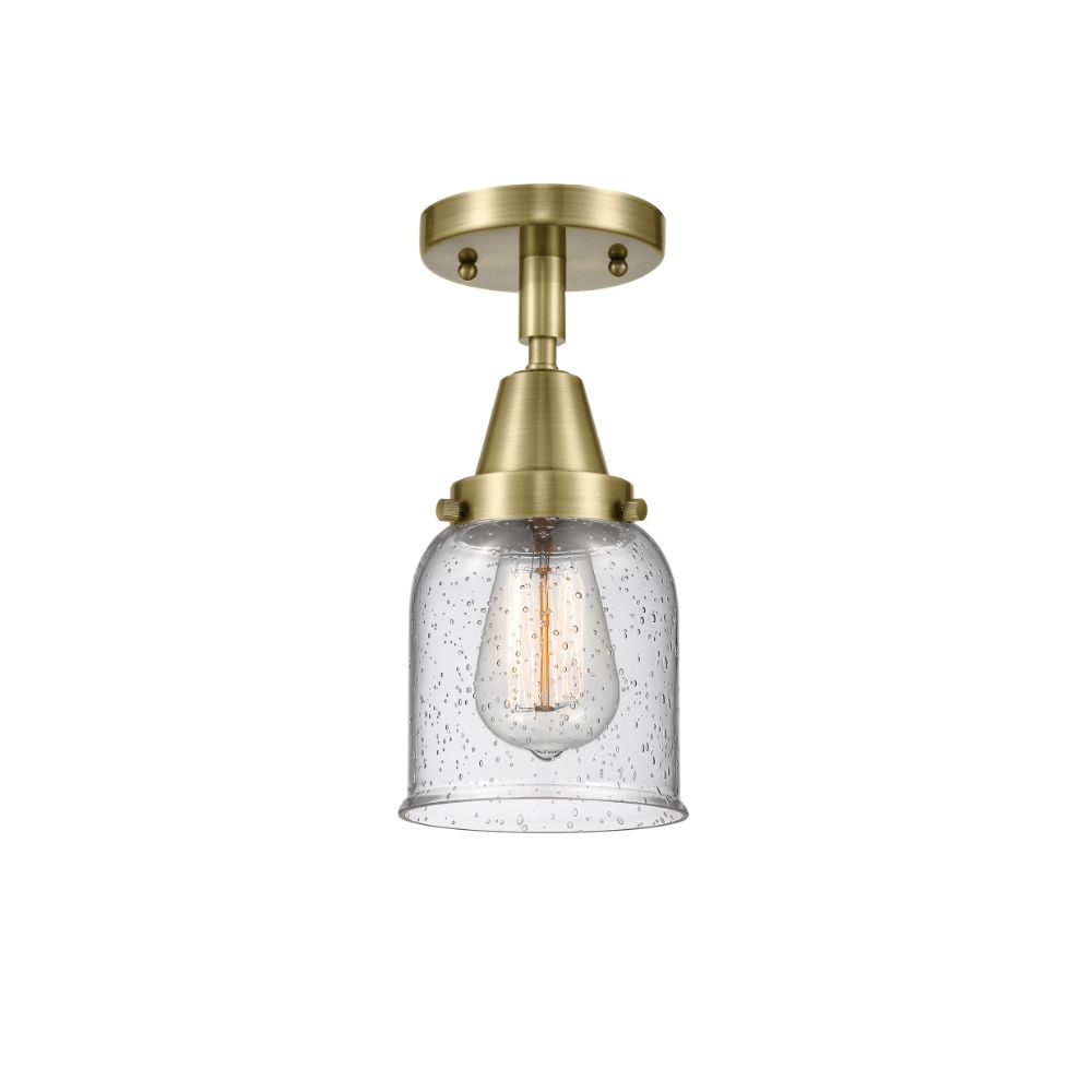 Innovations 447-1C-AB-G54 Small Bell Flush Mount in Antique Brass