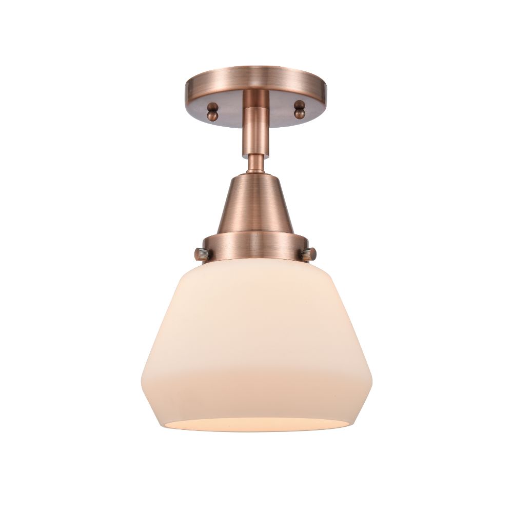 Aylan Home IL4471CACG171 Fulton 1 Light  7 inch Flush Mount in Antique Copper