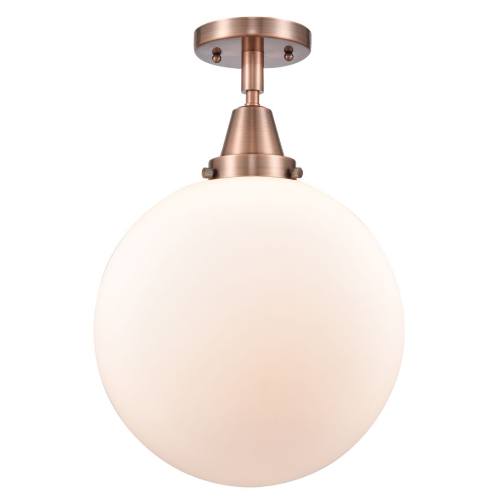 Innovations 447-1C-AC-G201-12 XX-Large Beacon 1 Light  12 inch Flush Mount in Antique Copper
