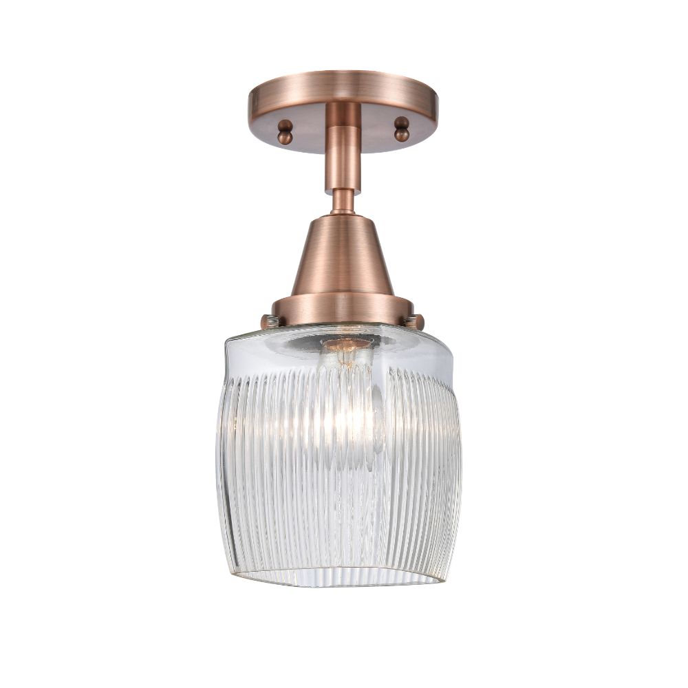Aylan Home IL4471CACG302 Colton 1 Light  5.5 inch Flush Mount in Antique Copper
