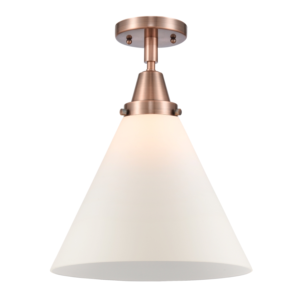 Innovations 447-1C-AC-G41-L-LED X-Large Cone 1 Light  12 inch Flush Mount in Antique Copper