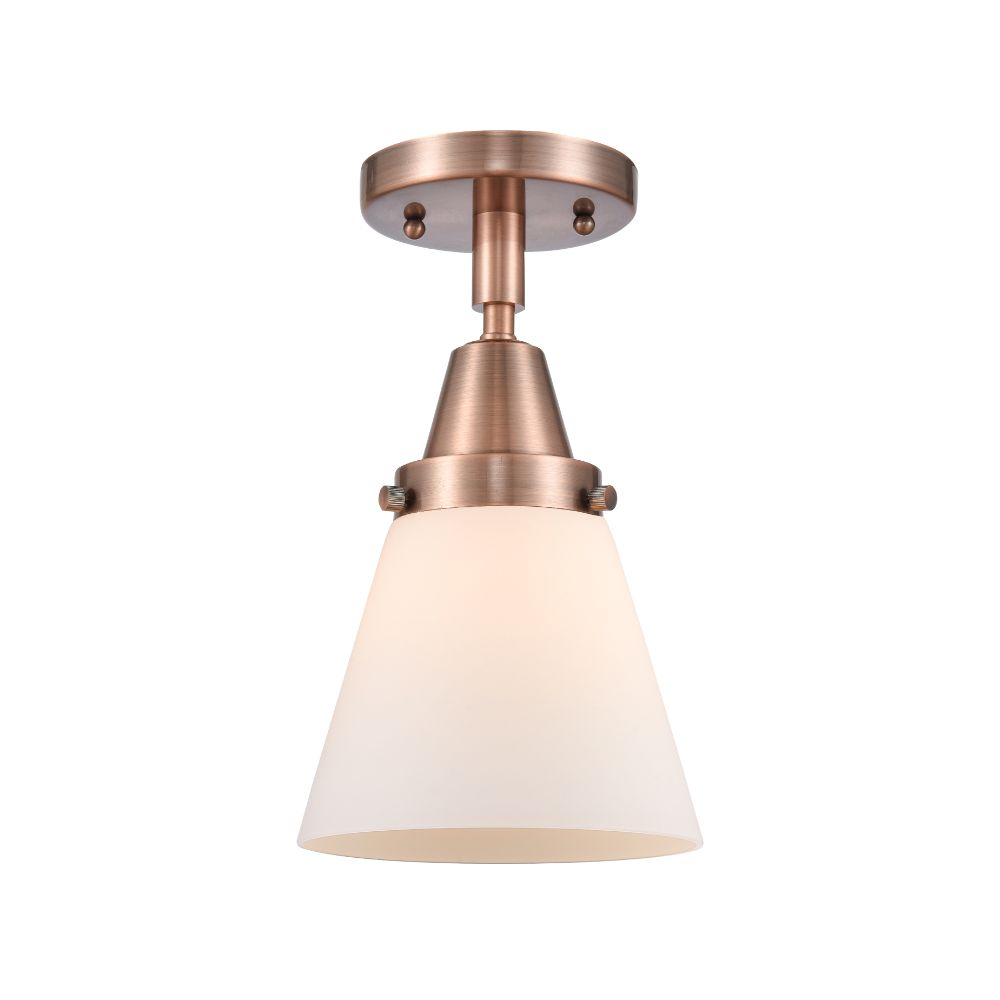Innovations 447-1C-AC-G61 Small Cone 1 Light  6.25 inch Flush Mount in Antique Copper