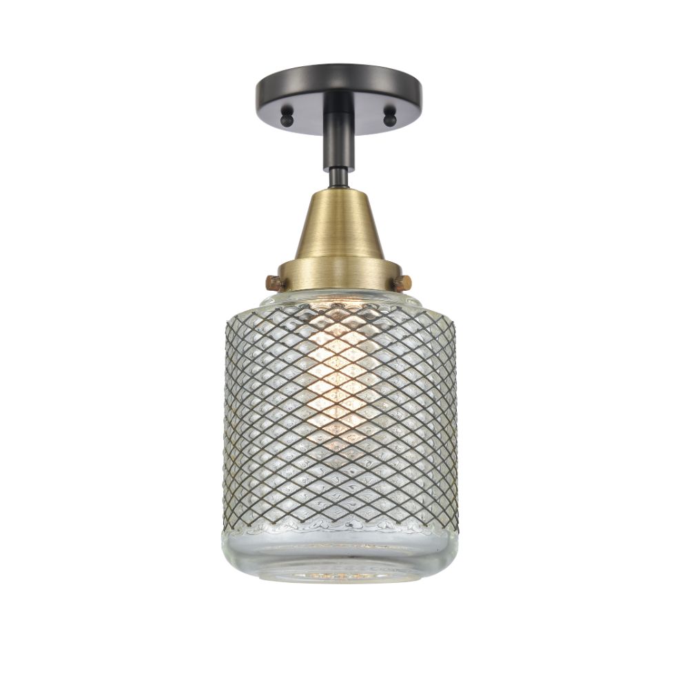 Innovations 447-1C-BAB-G262-LED Stanton 1 Light  6 inch Flush Mount in Black Antique Brass