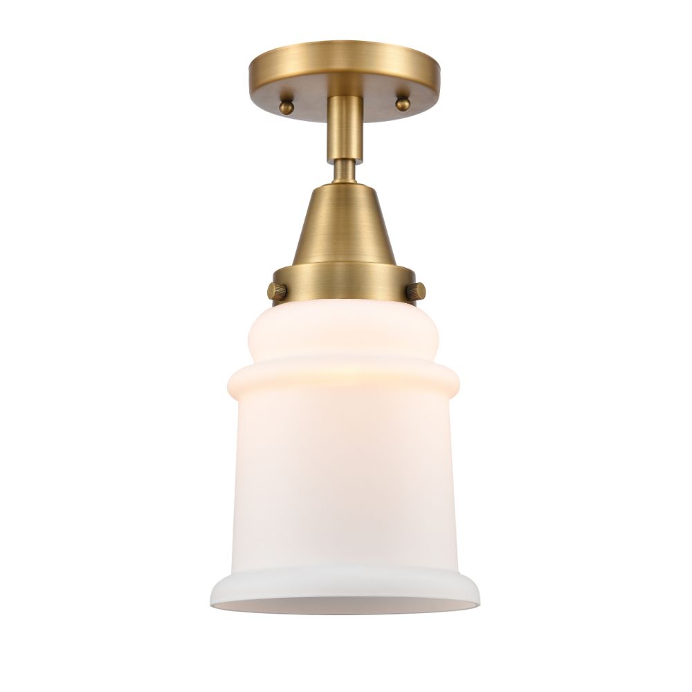Innovations 447-1C-BB-G181 Canton 1 Light  6 inch Flush Mount in Brushed Brass