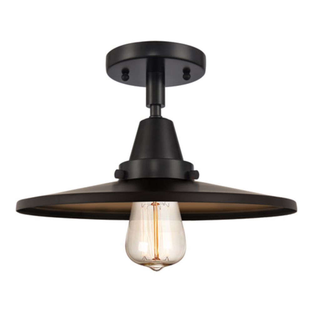 Innovations 447-1C-OB-MFR-BK-16 Appalachian Flush Mount in Oil Rubbed Bronze with Oil Rubbed Bronze Appalachian Cone Metal Shade
