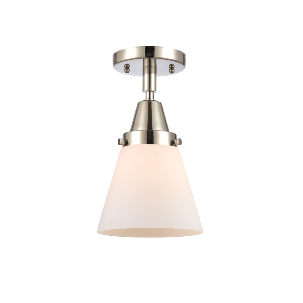 Innovations 447-1C-PN-G61-LED Small Cone 1 Light  6.25 inch Flush Mount in Polished Nickel