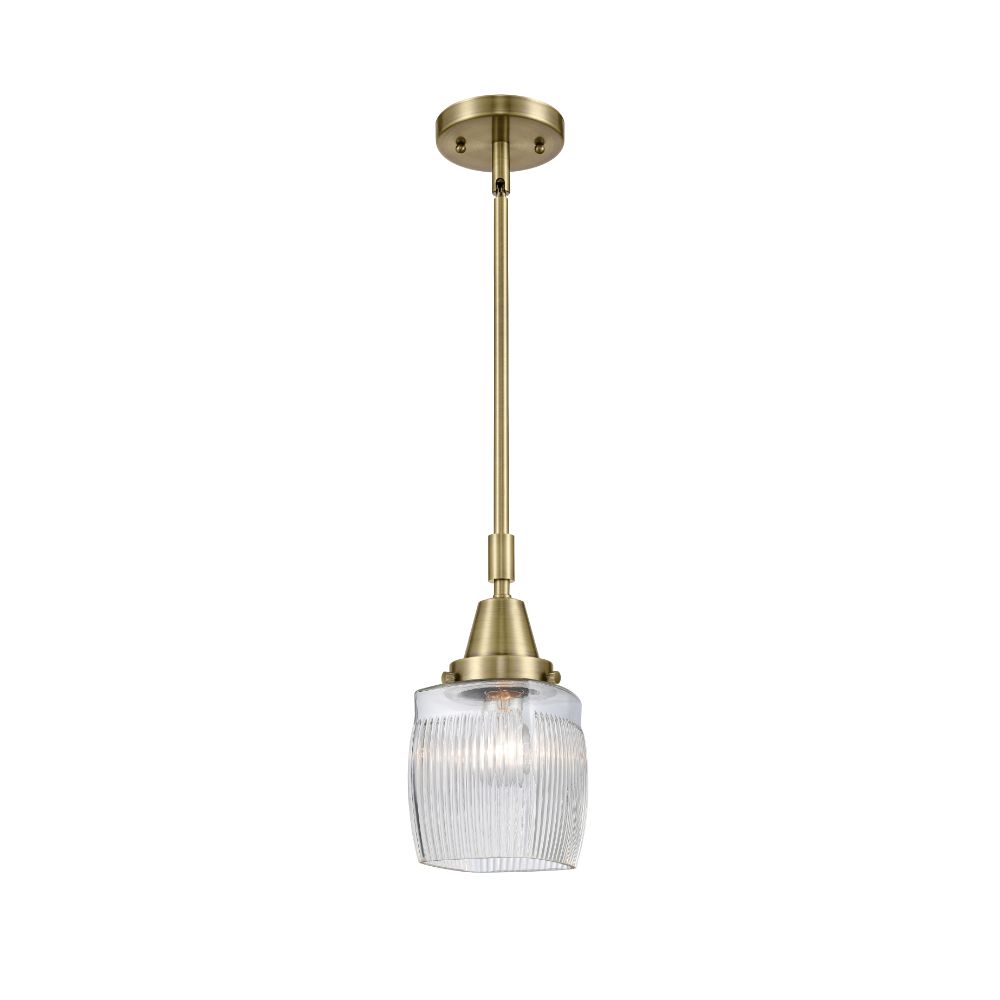 Innovations 447-1S-AB-G302 Colton Mini Pendant in Antique Brass