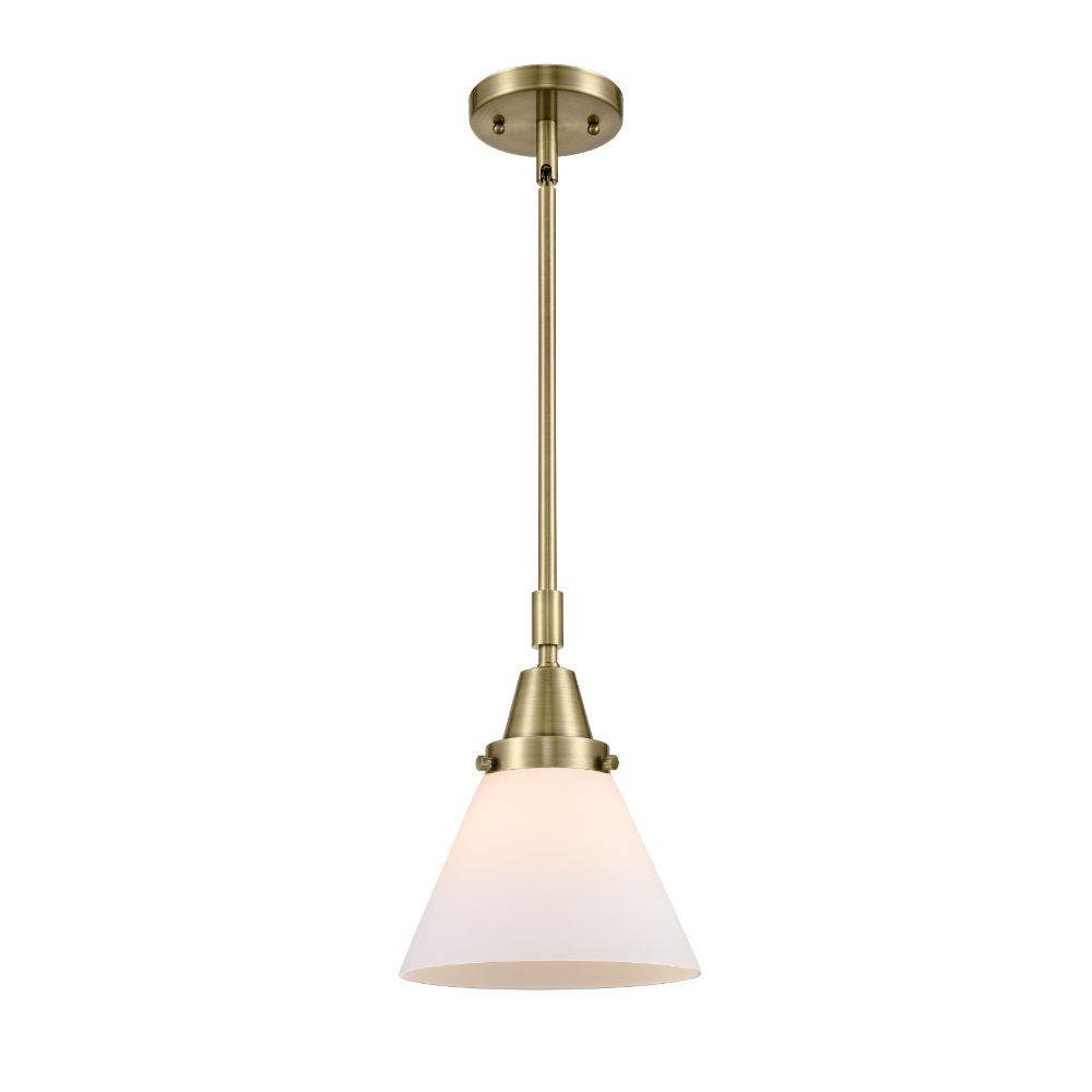 Innovations 447-1S-AB-G41 Large Cone Mini Pendant in Antique Brass