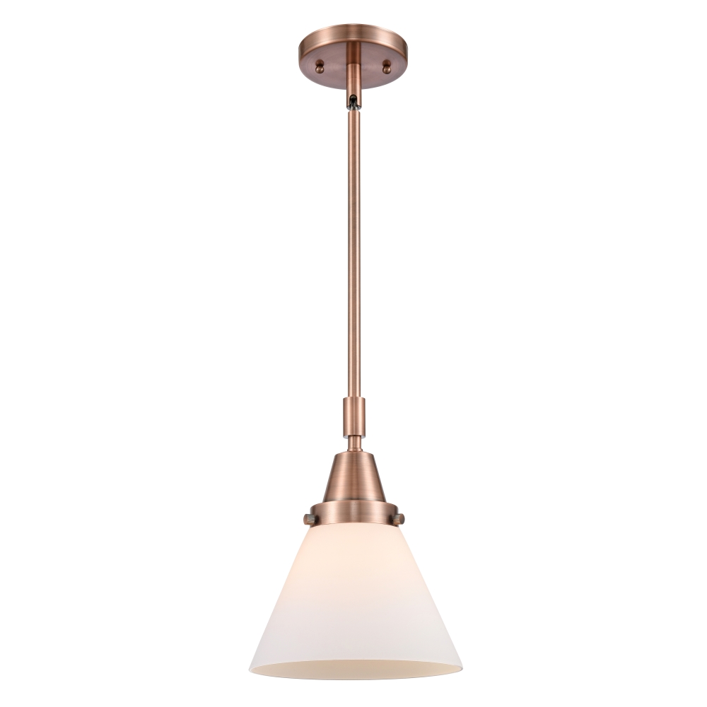 Innovations 447-1S-AC-G41 Large Cone 1 Light  8 inch Mini Pendant in Antique Copper