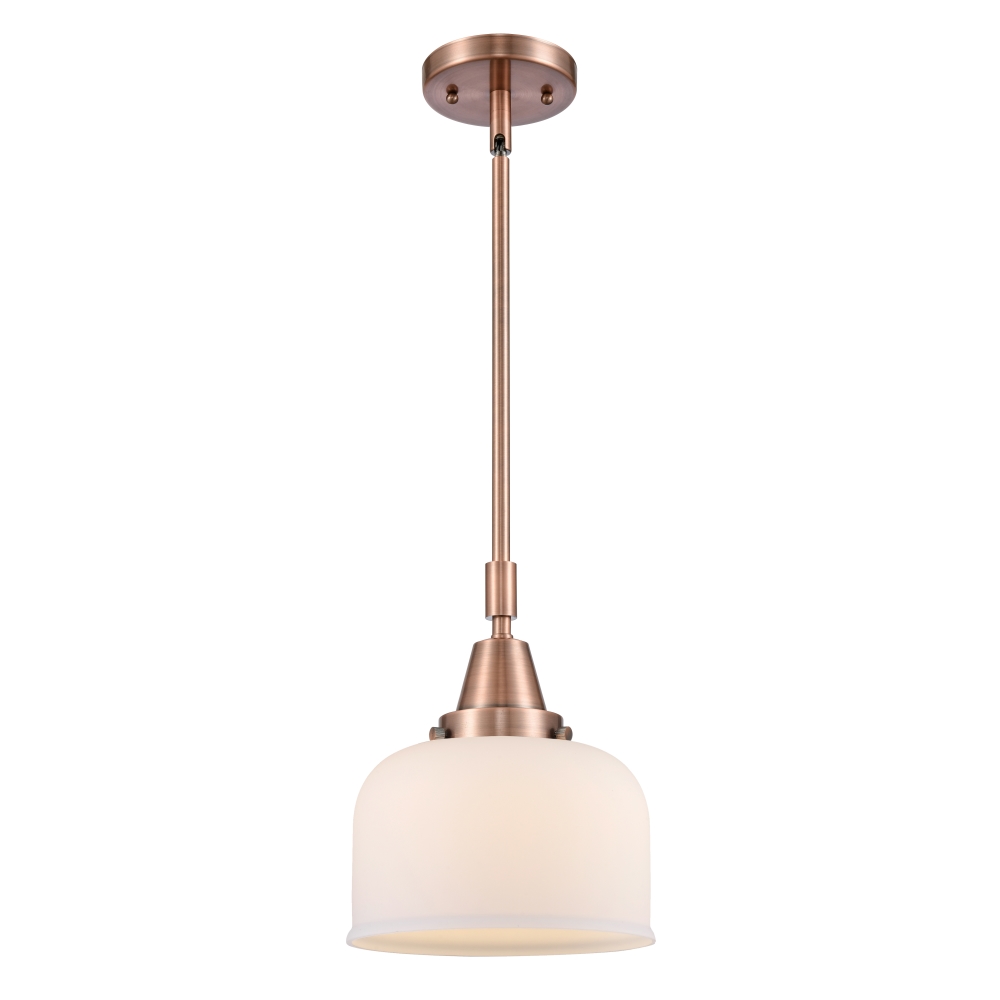 Innovations 447-1S-AC-G71 Large Bell 1 Light  8 inch Mini Pendant in Antique Copper