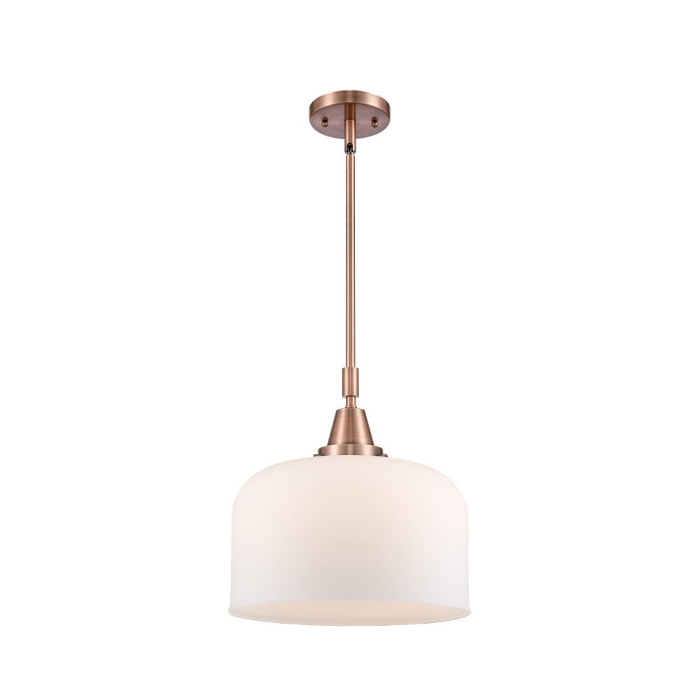 Innovations 447-1S-AC-G71-L Bell 1 Light 12 inch Mini Pendant in Antique Copper