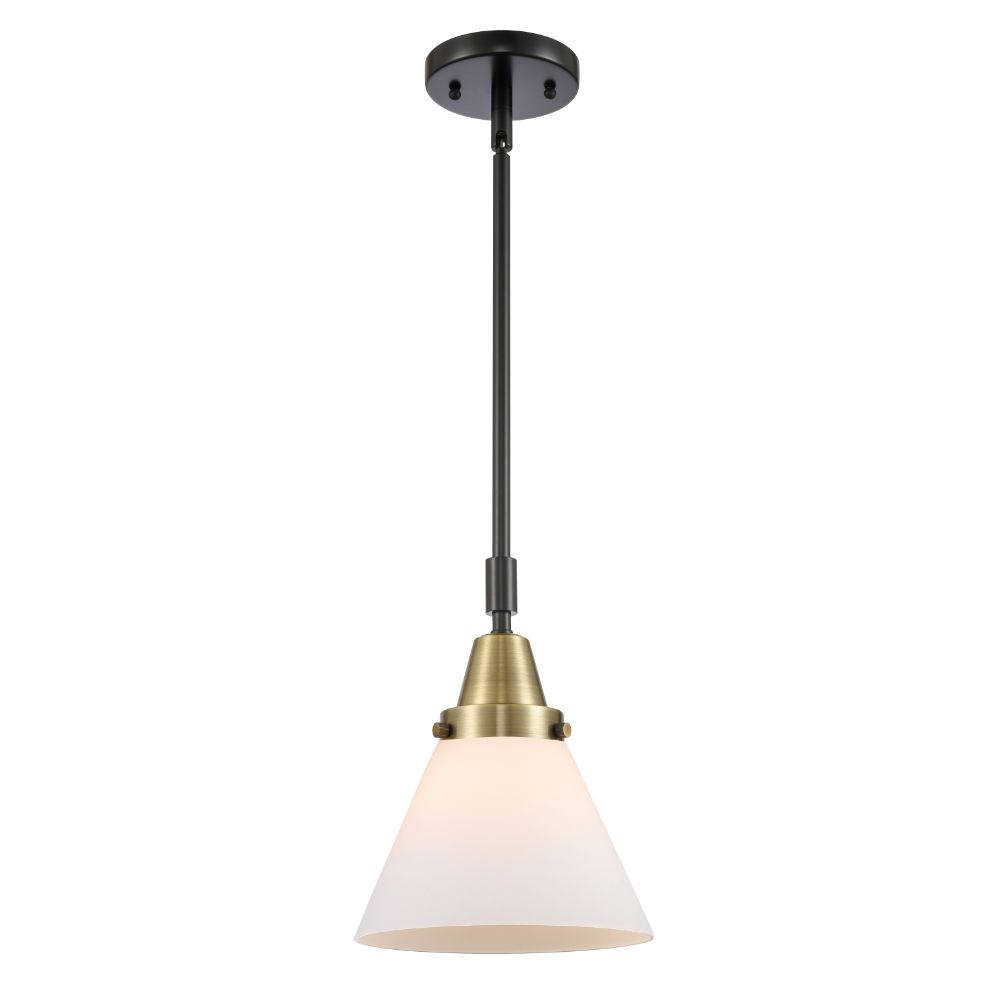 Innovations 447-1S-BAB-G41-LED Large Cone 1 Light  8 inch Mini Pendant in Black Antique Brass