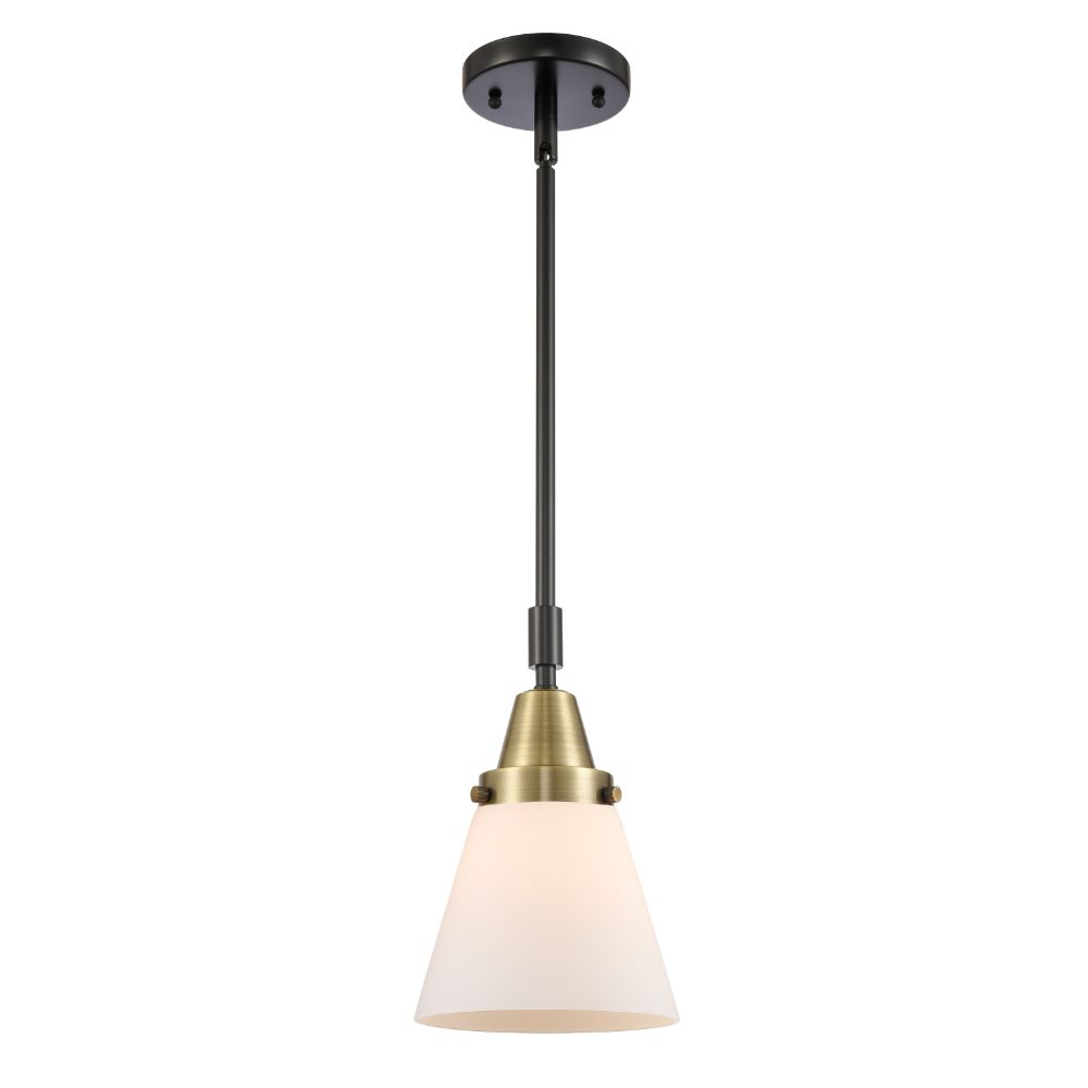 Innovations 447-1S-BAB-G61-LED Small Cone 1 Light  6 inch Mini Pendant in Black Antique Brass