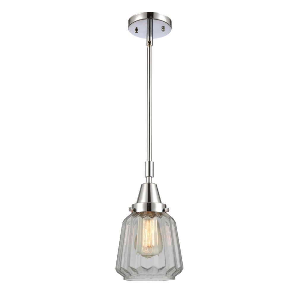 Innovations 447-1S-PC-G142 Chatham 1 Light  6 inch Mini Pendant in Polished Chrome