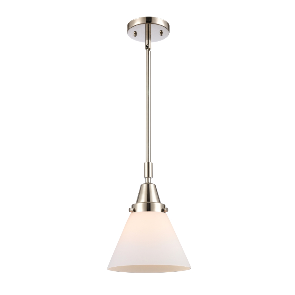 Innovations 447-1S-PN-G41 Large Cone 1 Light  8 inch Mini Pendant in Polished Nickel