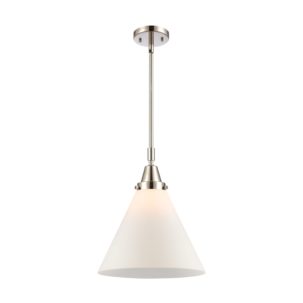 Innovations 447-1S-PN-G41-L-LED Cone 1 Light 12 inch Mini Pendant in Polished Nickel