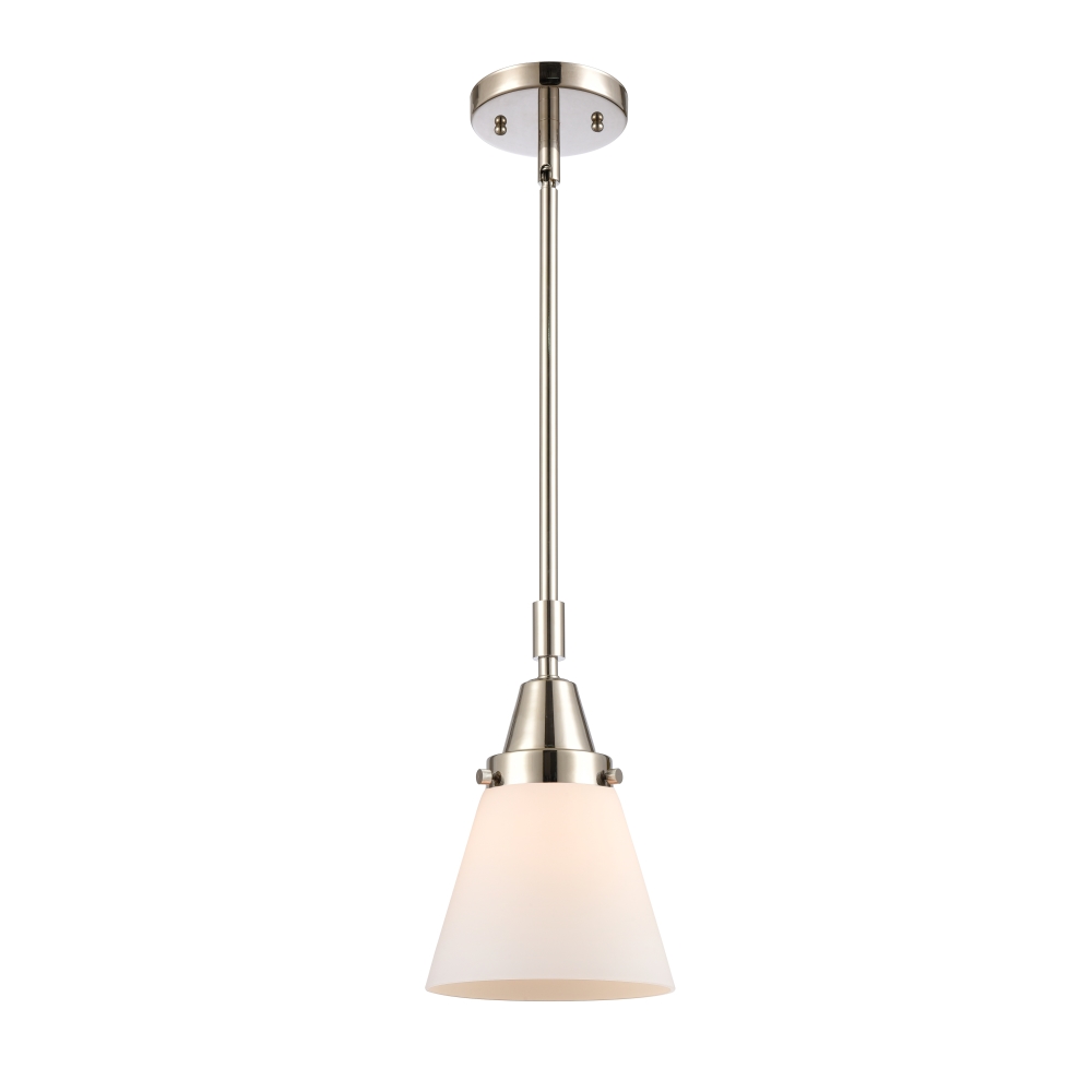 Innovations 447-1S-PN-G61 Small Cone 1 Light  6 inch Mini Pendant in Polished Nickel