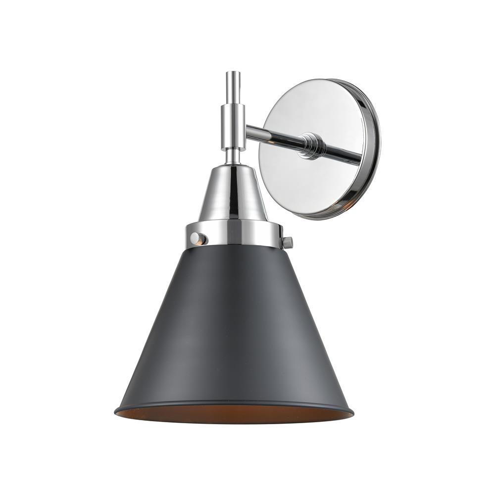 Aylan Home IL4471WPCM13BK Caden Sconce in Polished Chrome with Matte Black Cone Metal Shade
