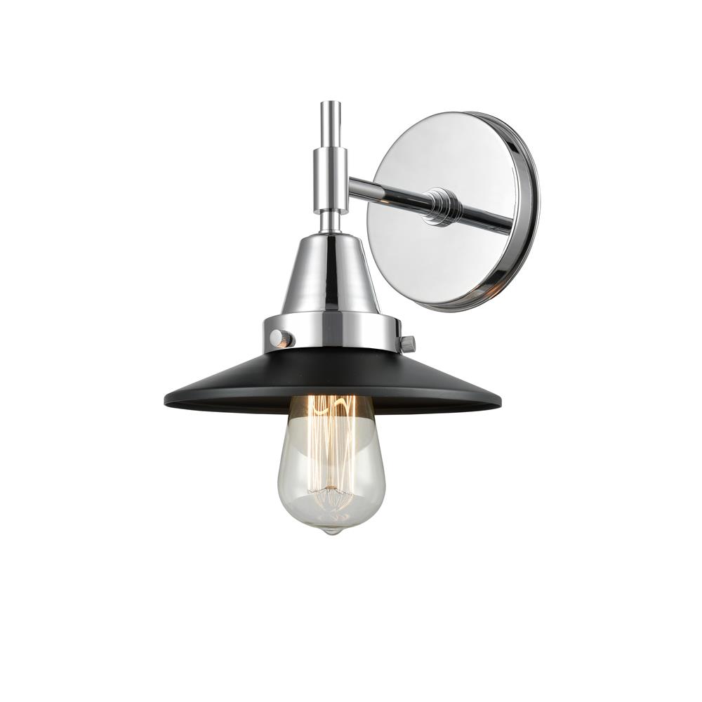 Innovations 447-1W-PC-M6-BK Caden Sconce in Polished Chrome with Matte Black Cone Metal Shade