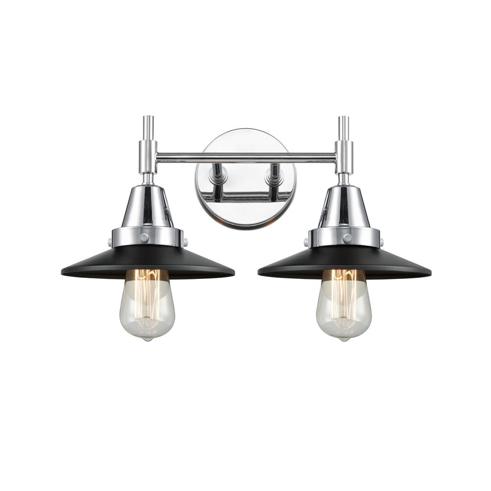Aylan Home IL4472WPCM6BK Caden Bath Vanity Light in Polished Chrome with Matte Black Cone Metal Shade