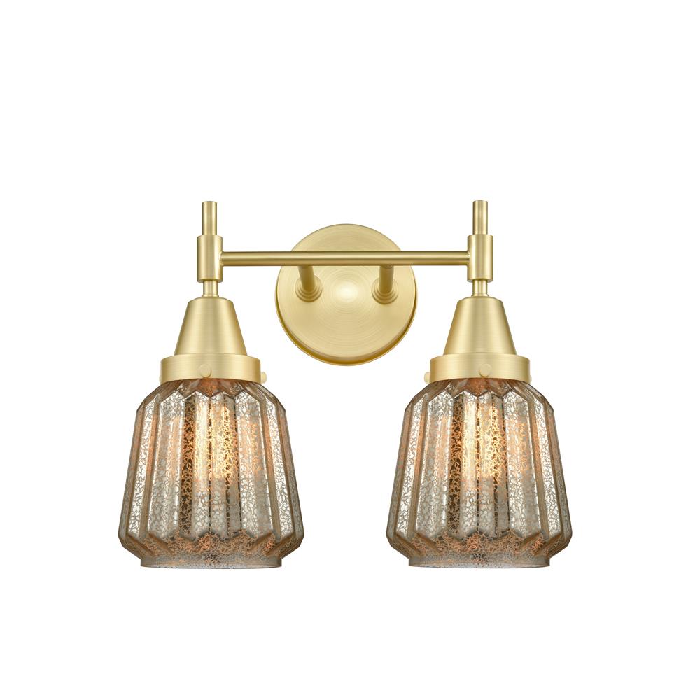 Innovations 447-2W-SB-G146-LED Caden Bath Vanity Light in Satin Brass