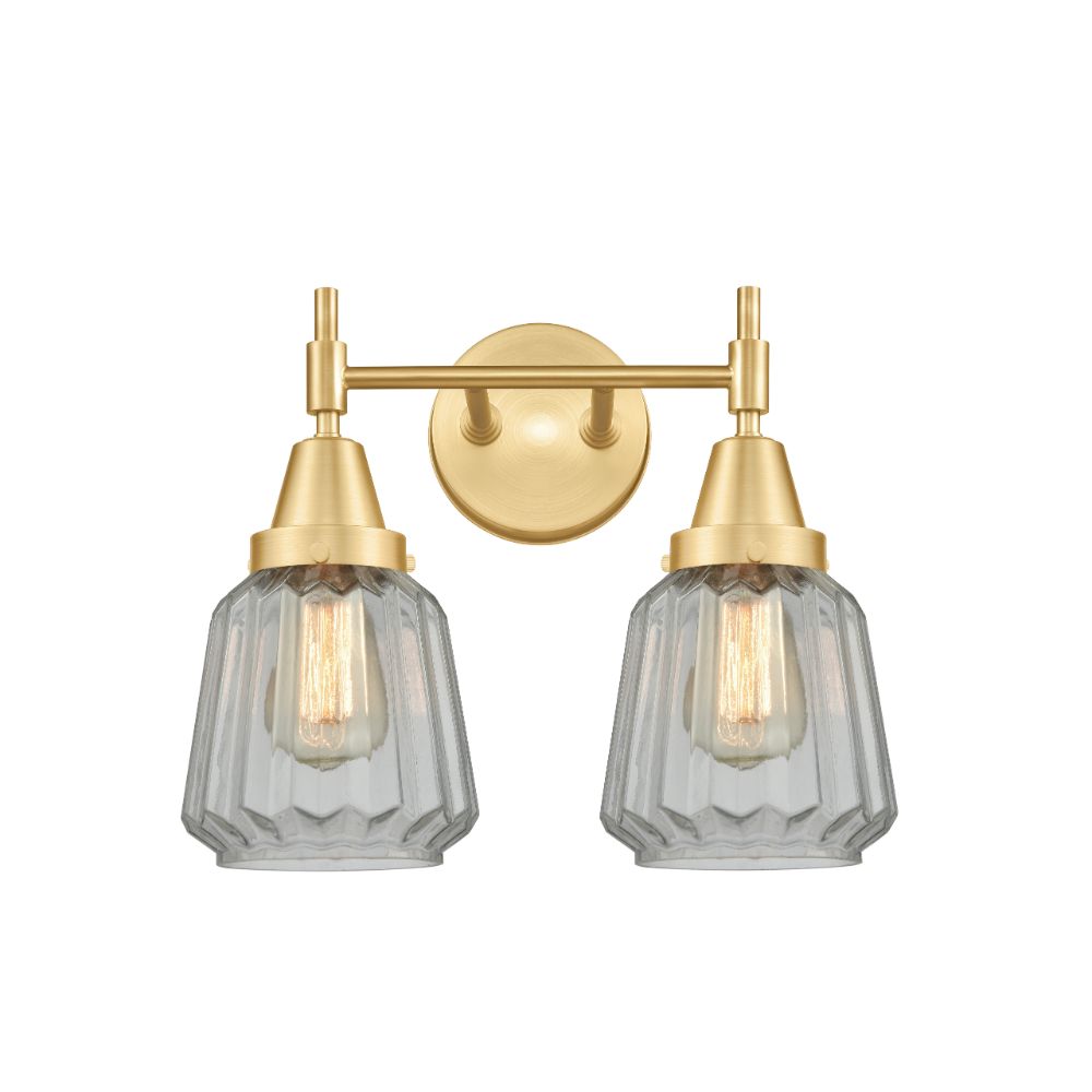 Innovations 447-2W-SG-G142-LED Caden Bath Vanity Light in Satin Gold