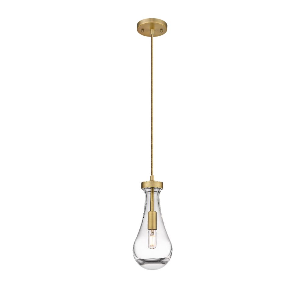 Innovations 451-1P-BB-G451-5CL Owego - 1 Light 5" Cord Hung Pendant - Brushed Brass Finish - Clear Glass Shade