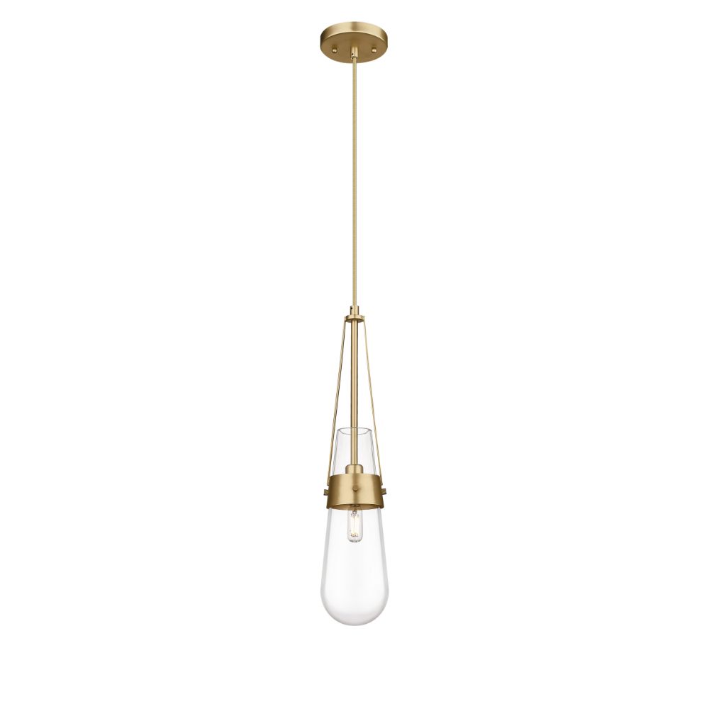 Innovations 452-1P-BB-G452-4CL Milan - 1 Light 4" Cord Hung Pendant - Brushed Brass Finish - Clear Glass Shade