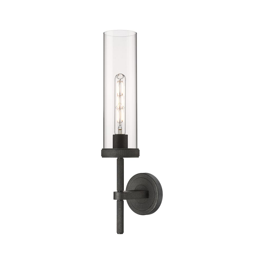 Innovations 471-1W-WZ-G471-12CL Lincoln - 1 Light 12" Wall-mounted Sconce - Weathered Zinc Finish - Clear Glass Shade