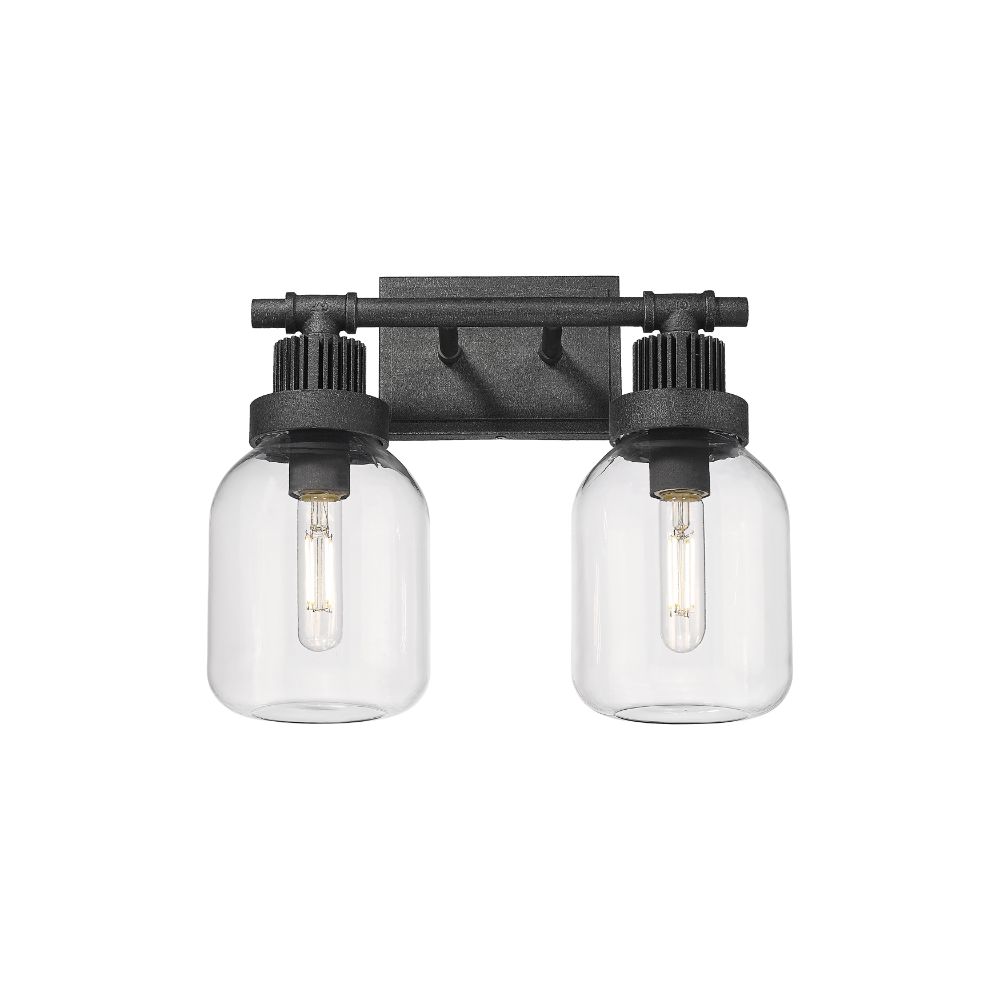 Innovations 472-2W-WZ-G472-6CL Somers - 2 Light 6" Wall-mounted Bath Vanity Light - Weathered Zinc Finish - Clear Glass Shade