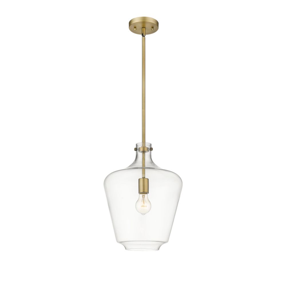 Innovations 493-1S-BB-G502-12-LED Lowell 1 Light  12 inch Mini Pendant in Brushed Brass