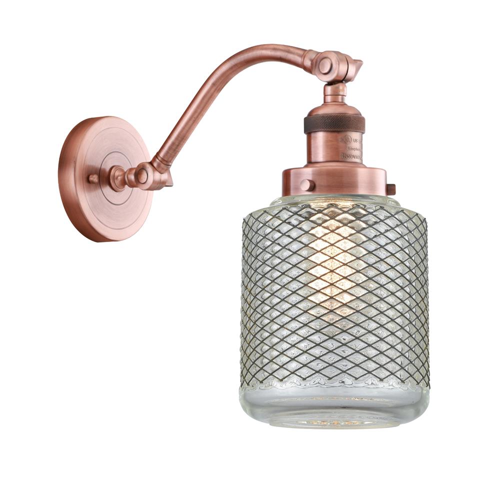Innovations 515-1W-AC-G262 Stanton 1 Light Sconce in Antique Copper