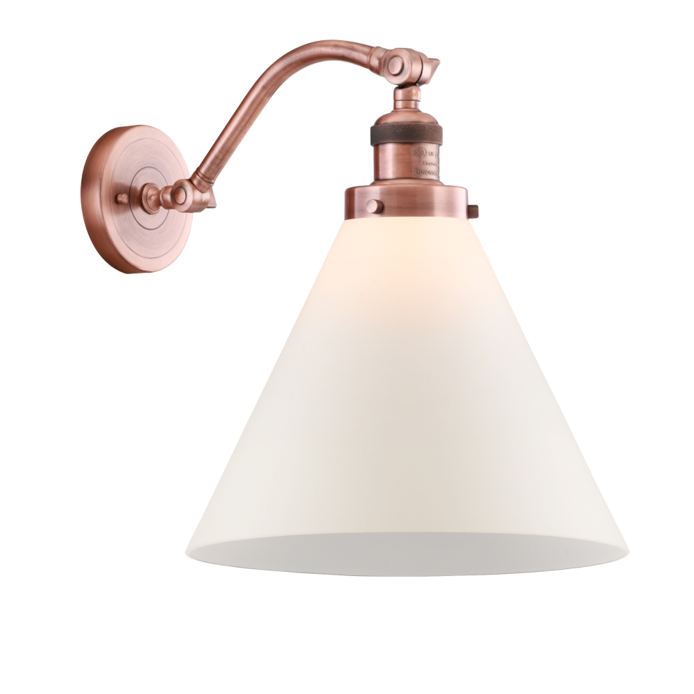 Innovations 515-1W-AC-G41-L-LED X-Large Cone 1 Light Sconce part of the Franklin Restoration Collection in Antique Copper