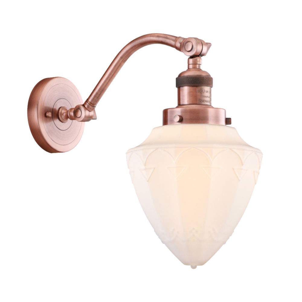 Innovations 515-1W-AC-G661-12 Bullet 1 Light 12 inch Sconce in Antique Copper