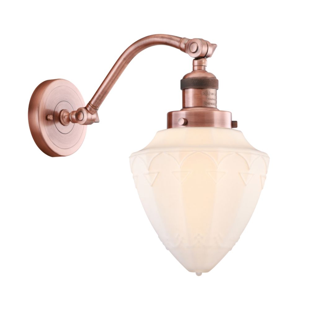 Innovations 515-1W-AC-G661-7 Bullet Sconce in Antique Copper