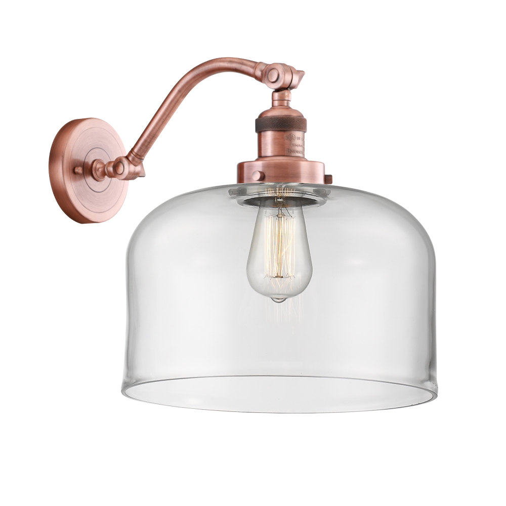Innovations 515-1W-AC-G72-L-LED X-Large Bell 1 Light Sconce part of the Franklin Restoration Collection in Antique Copper