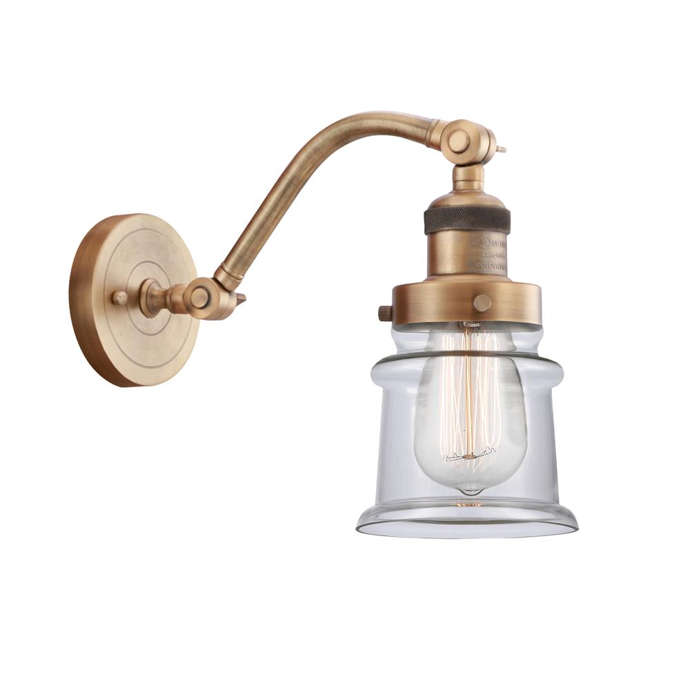 Innovations 515-1W-BB-G182S Small Canton 1 Light Sconce in Brushed Brass