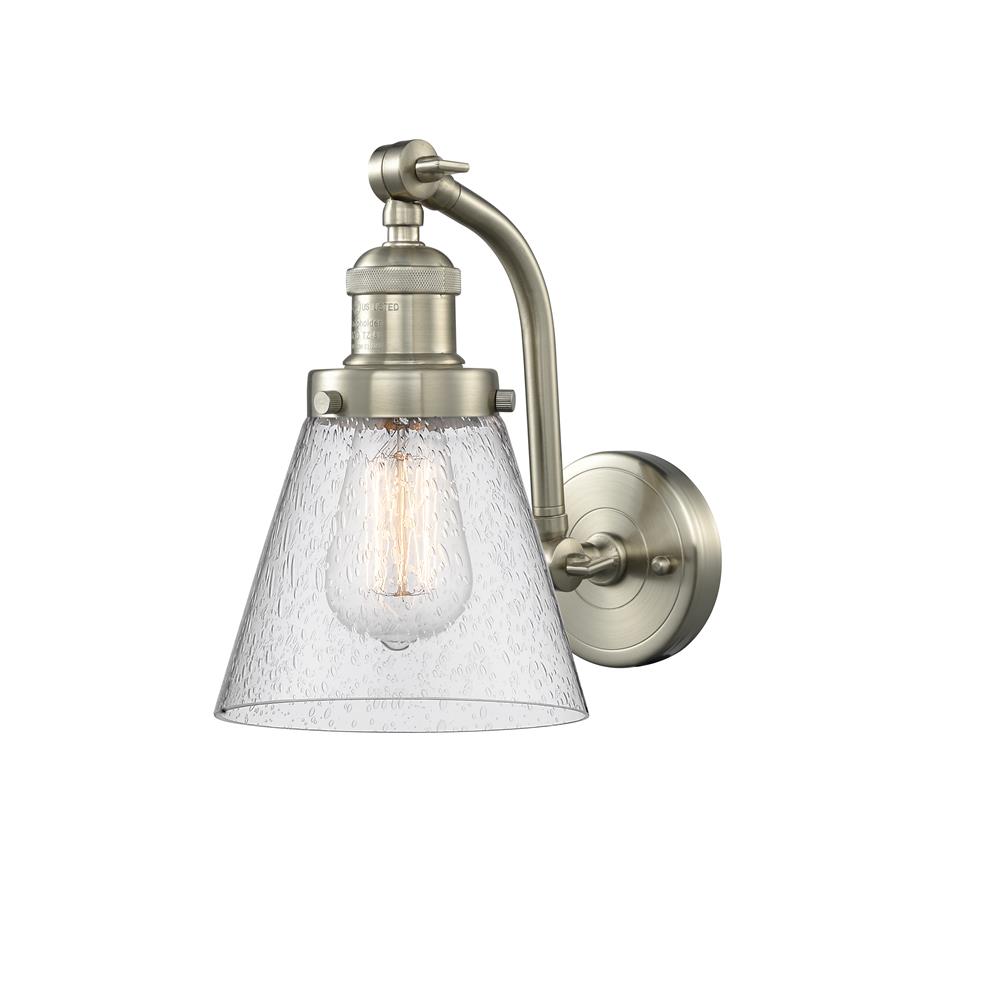 Innovations 515-1W-SN-G64-LED 1 Light Vintage Dimmable LED Small Cone 6.5 inch Sconce in Brushed Satin Nickel