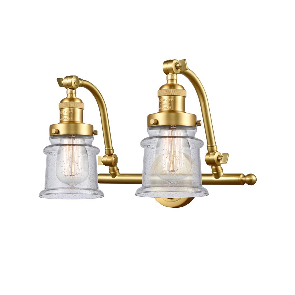 Innovations 515-2W-SG-G184S-LED Small Canton 2 Light Bath Vanity Light in Satin Gold