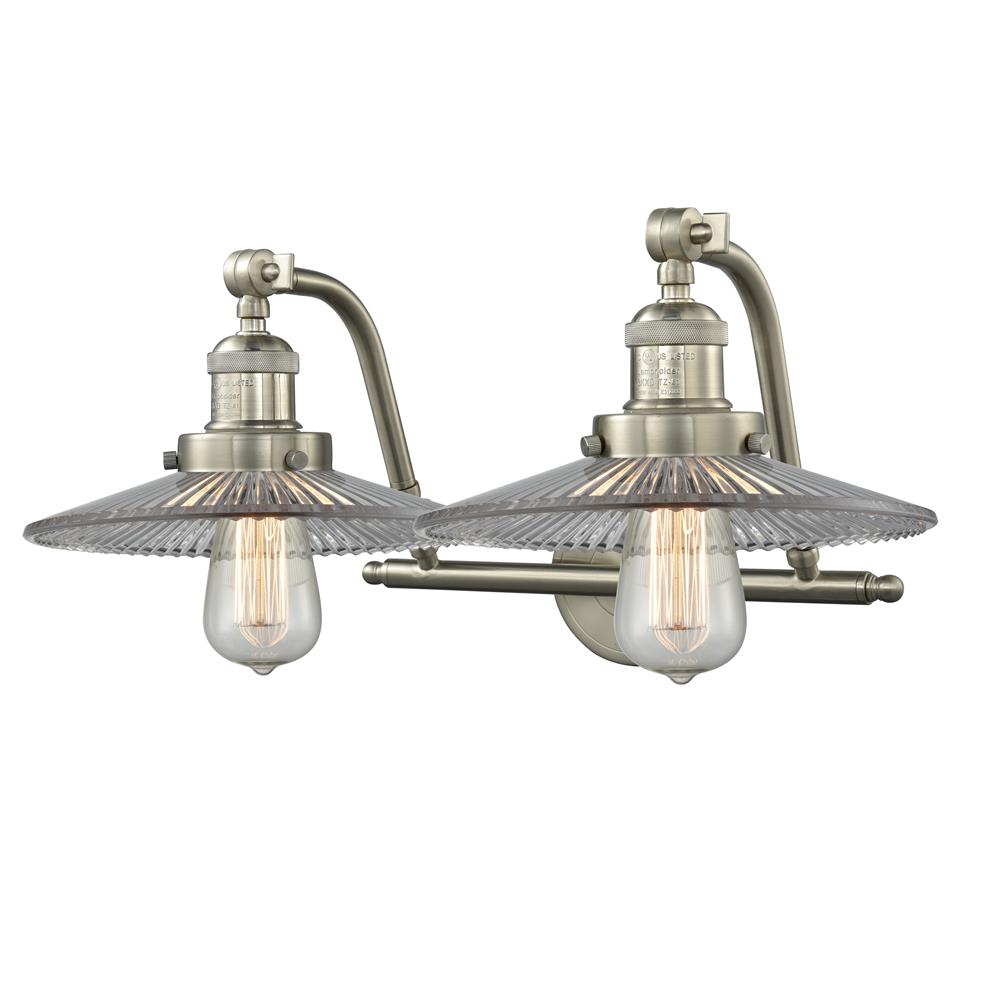 Innovations 515-2W-SN-G2-LED 2 Light Vintage Dimmable LED Halophane 18 inch Bathroom Fixture in Brushed Satin Nickel