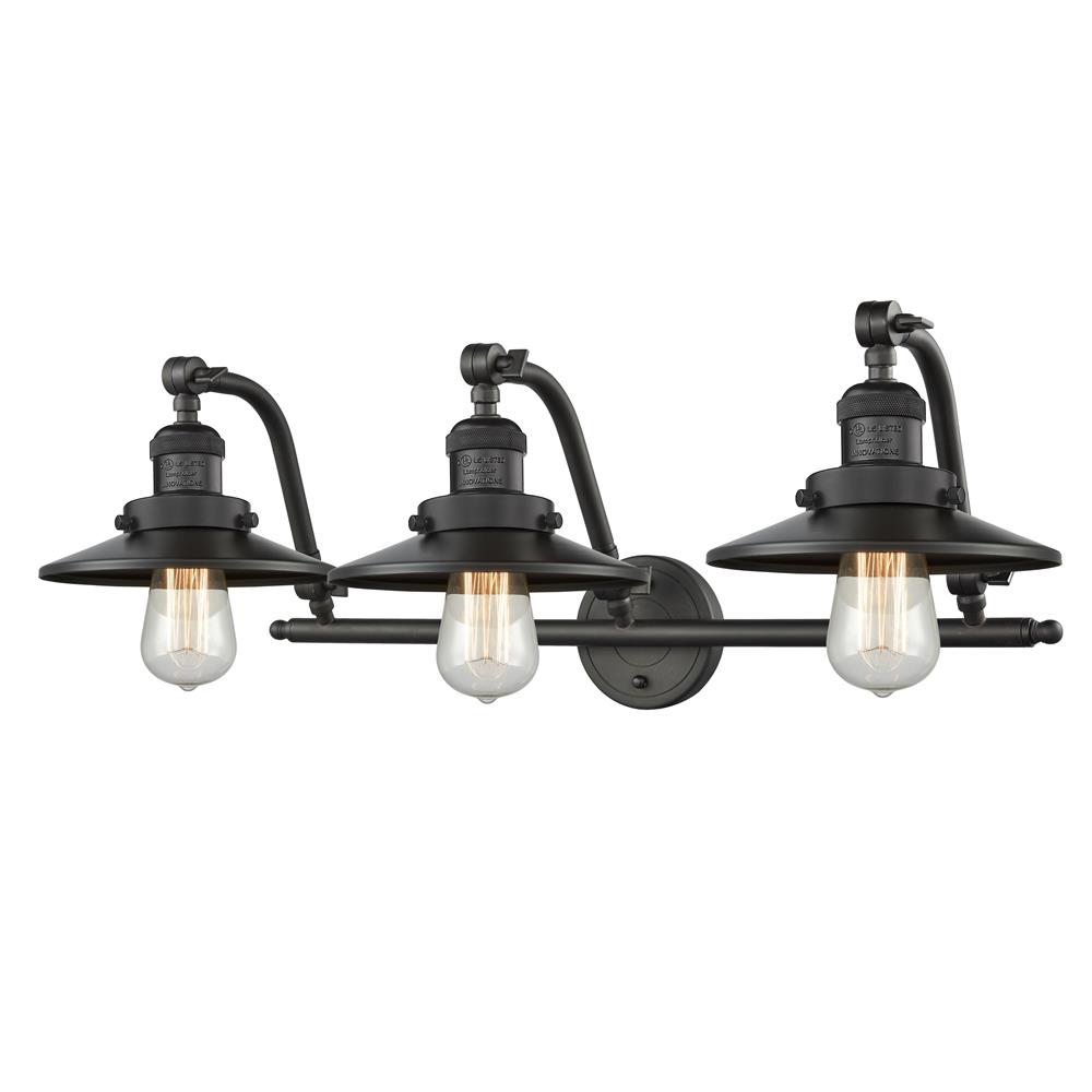 Innovations 515-3W-OB-M5-LED 3 Light Vintage Dimmable LED Railroad 28 inch Bathroom Fixture