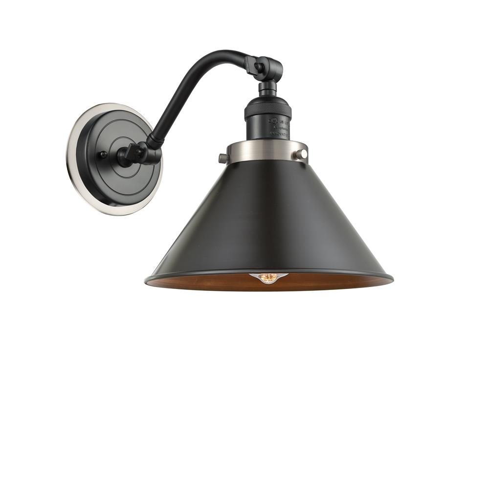 Innovations 515BP-1W-OBSN-M10-OB Briarcliff 1 Light Sconce in Oil Rubbed Bronze with Oil Rubbed Bronze Cone Metal Shade